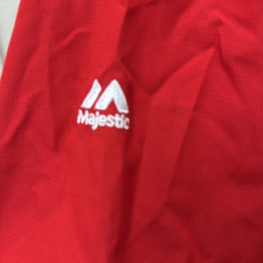 Majestic Authentic baseball tag. Red Quarter-Zip Jacket, Cardinal baseball (OLCC - Picture 10 of 15